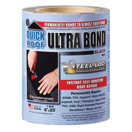 COFAIR PRODUCTS UBB625 Quick Roof 6 in. x 25 ft. Black Ultra Bond CO576446